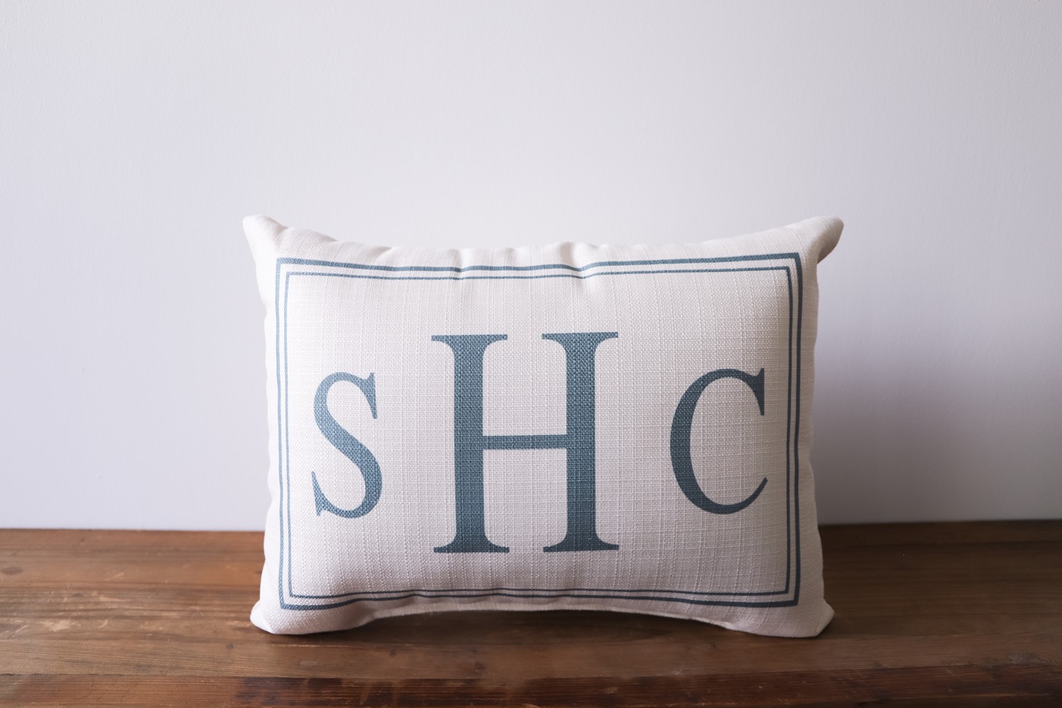 Navy monogram pillow hotsell