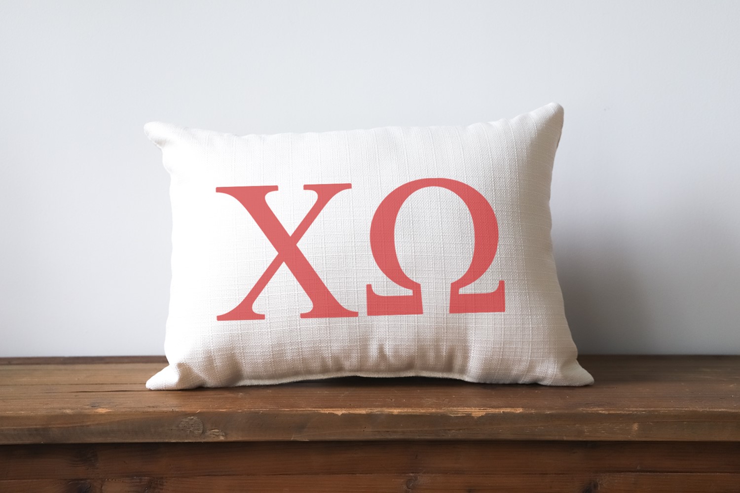 Sorority Large Letter Chi Omega Pillow Little Birdie