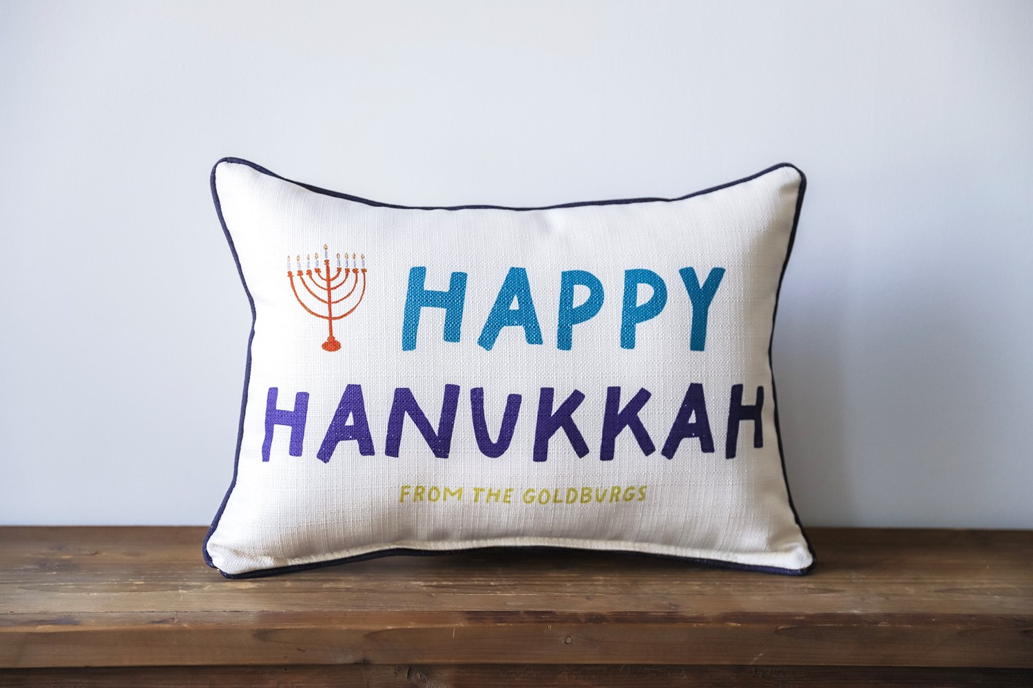 Happy Hanukkah Corgi 18x18 Square Pillow