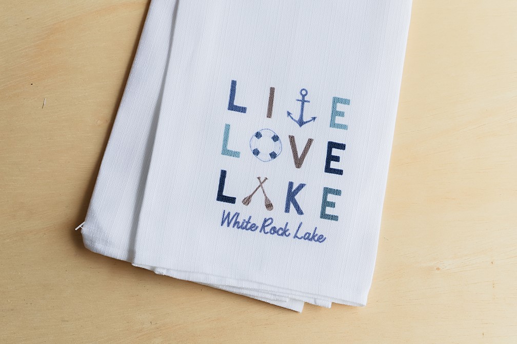 Custom Live Love Lake Tea Towel STE0723TT