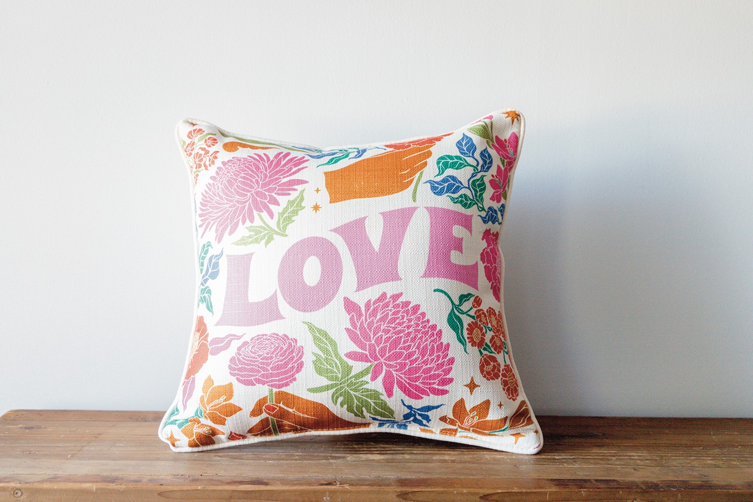 Dainty Floral Love Pillow TXT0985