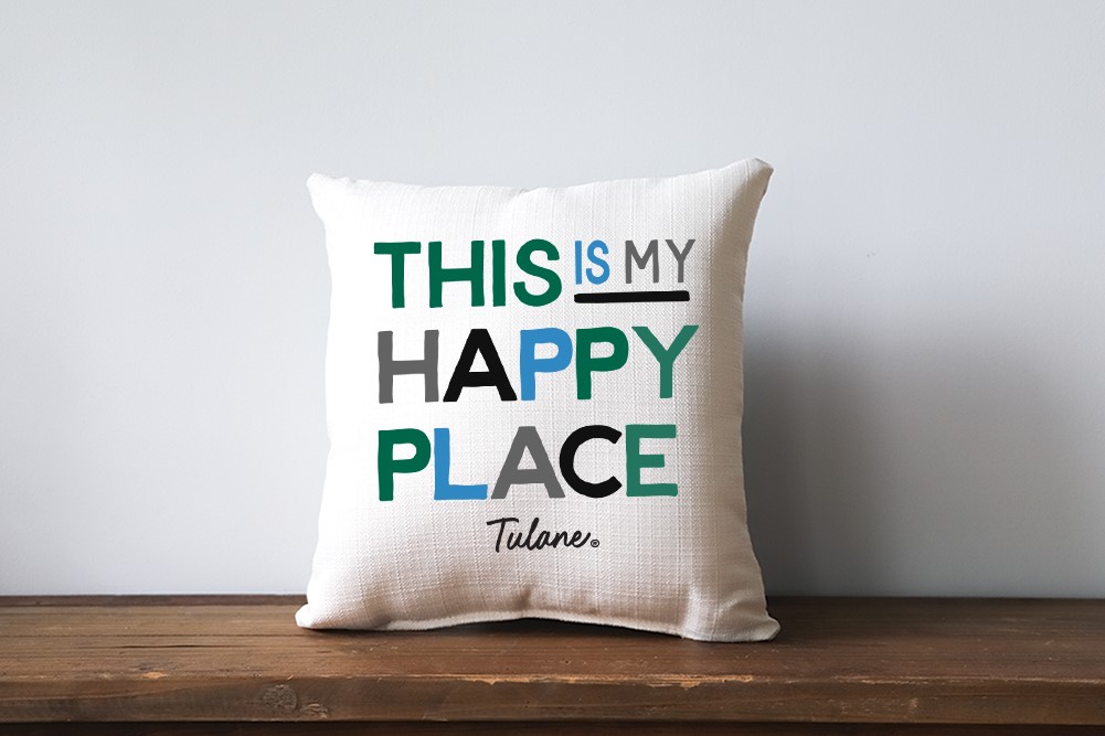 Tulane This Is My Happy Place Pillow Little Birdie