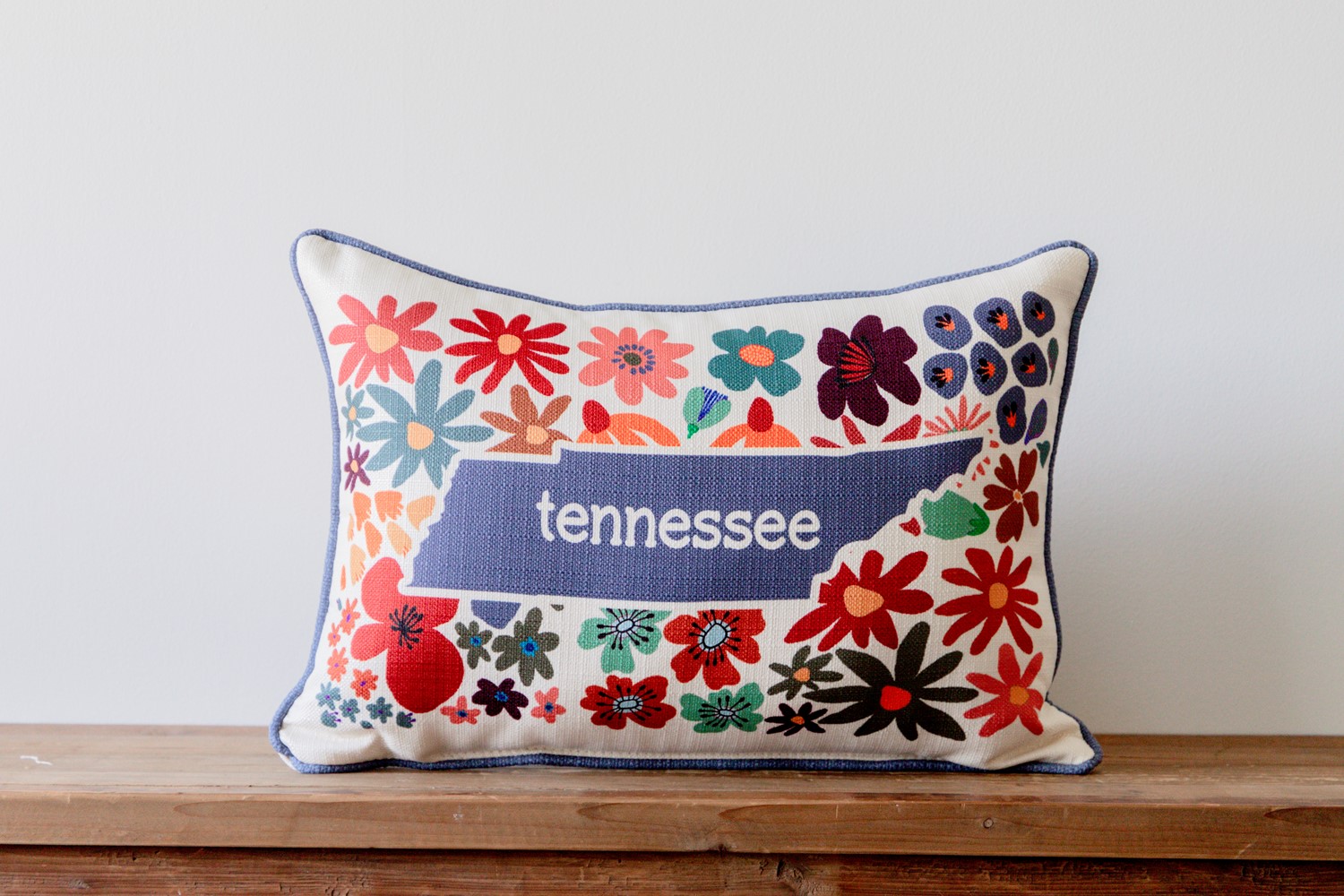 Fall Floral Cut Out State Pillow STE0763