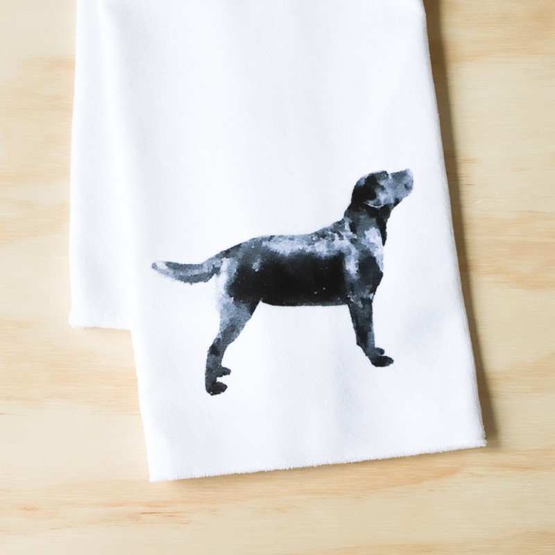 Black Labrador Dish Towel