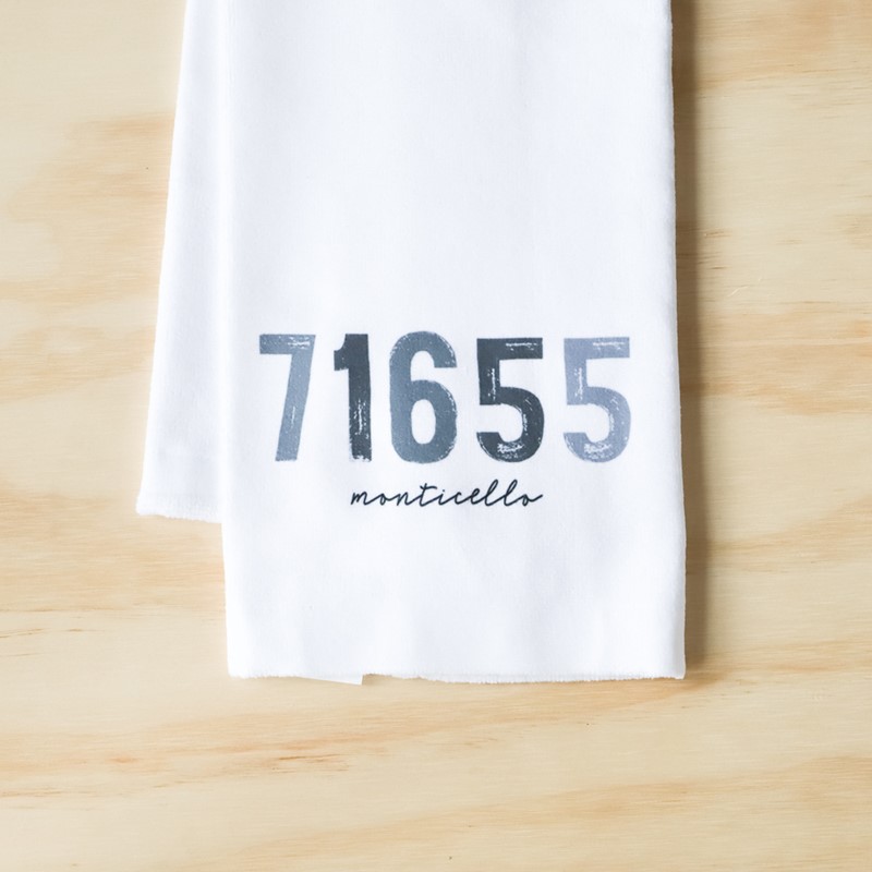 Gray Poster Zip Code Tea Towel STE0123TT