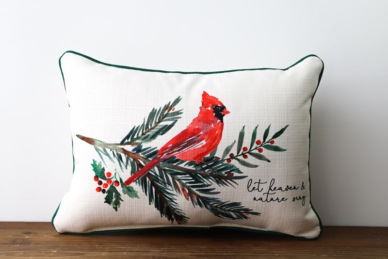 Cardinal on Branch Pillow CHR0104