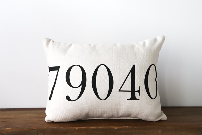 Solid Color Zip Code Pillow ZIP0002