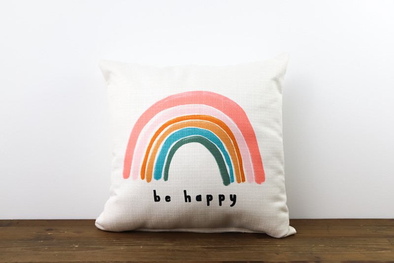 Be Happy Rainbow Pillow TXT0530