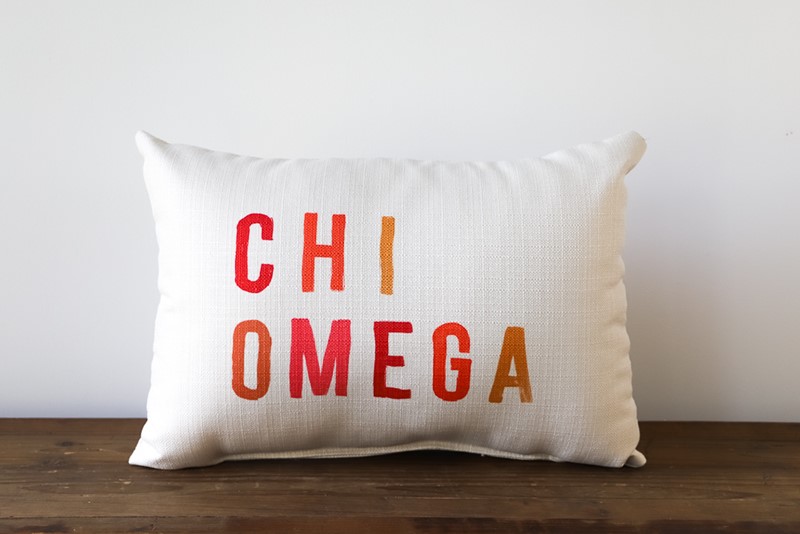 Chi Omega Sorority Tones Pillow SOR0012-XO