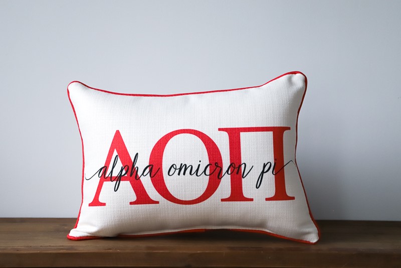 Alpha Omicron Pi Sorority Large Letters Overlap Pillow SOR0013-AOPI