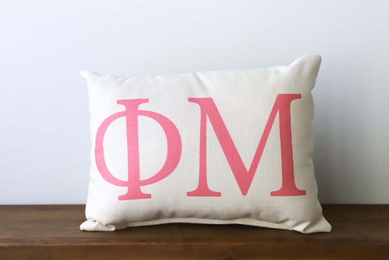 Sorority Large Letters Phi Mu  Pillow SOR0016-PM