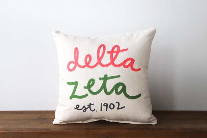 Delta Zeta Handwritten Sorority Pillow SOR0019-DZ