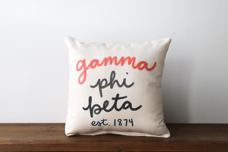 Gamma Phi Beta Handwritten Sorority Pillow SOR0019-GPHI