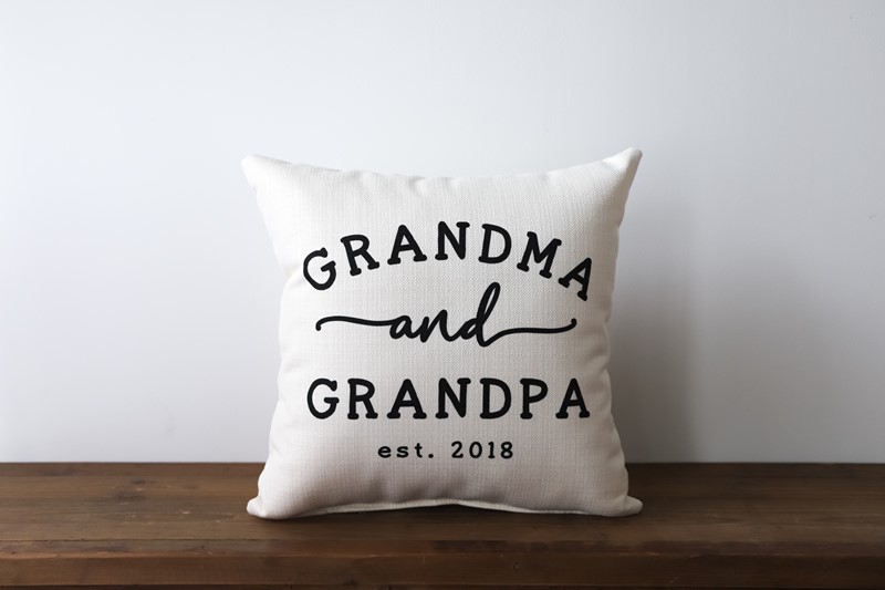 Grandma and grandpa shop est 2019 pillow