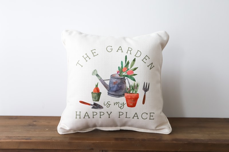 The Garden is My Happy Place Pillow TXT0771