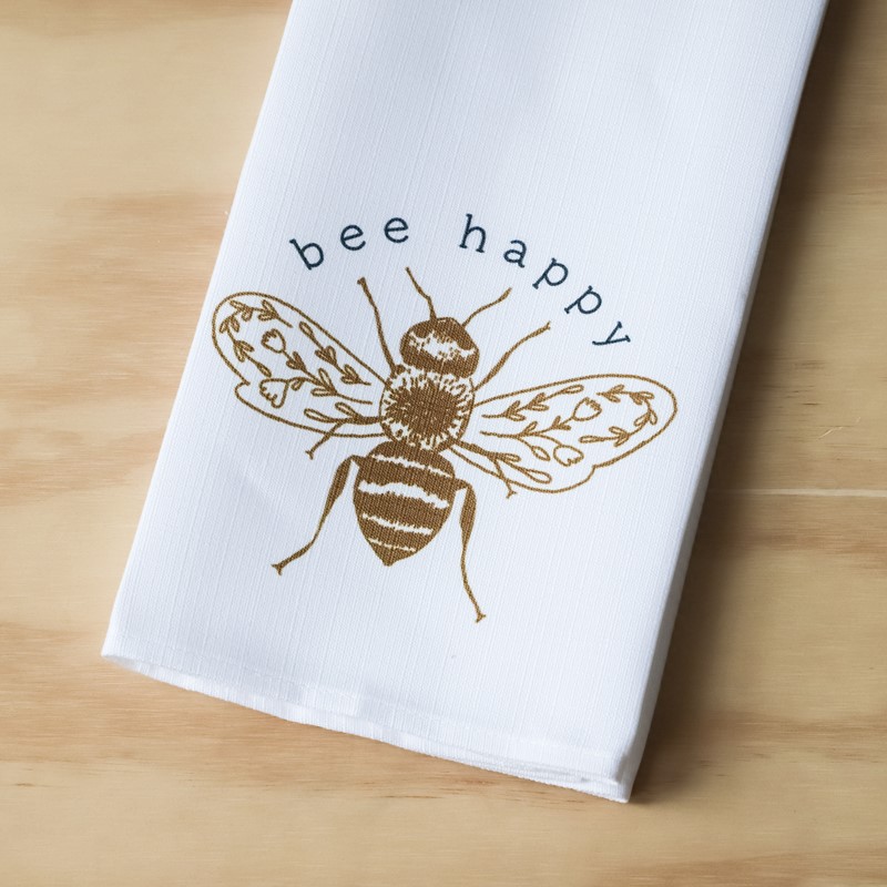 4 Pieces Bee Kitchen Towels Honey Bee Dish Towels Bee Hand Towels Honeycomb  Bath Tea Towels Flower Polyester Towel Dish Cloths Absorbent for Bathroom