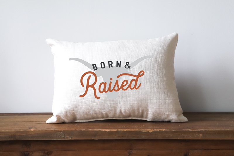 Texas Born & Raised Pillow UT0016