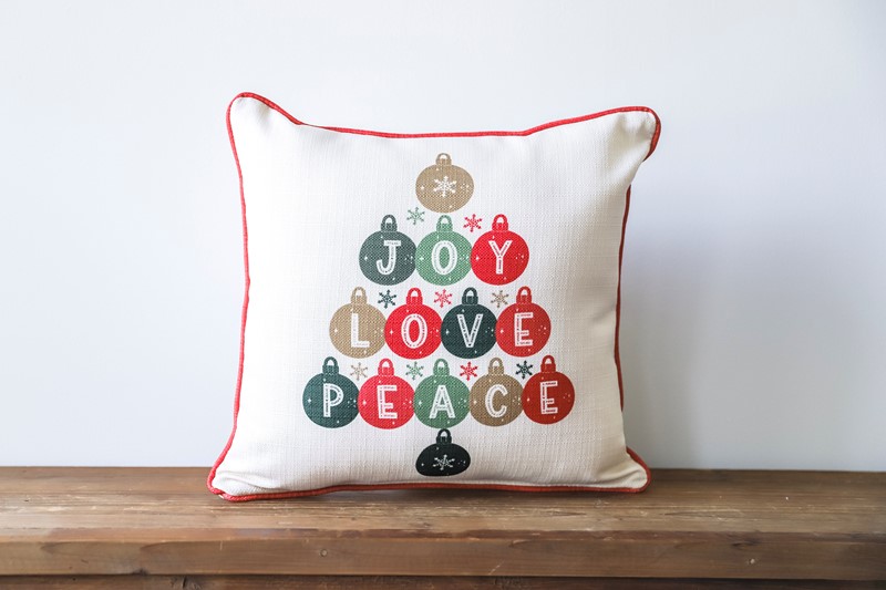 Joy Love Peace Ornament Tree Pillow CHR0201