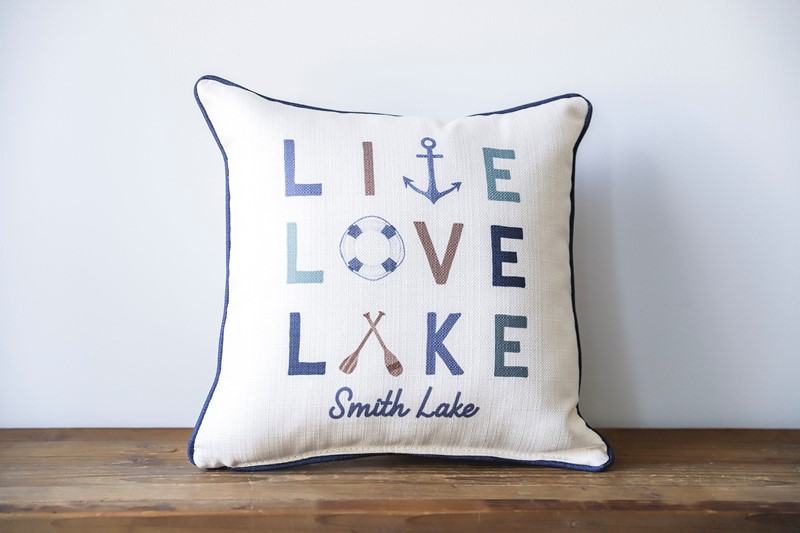 Custom Live Love Lake Pillow Little Birdie