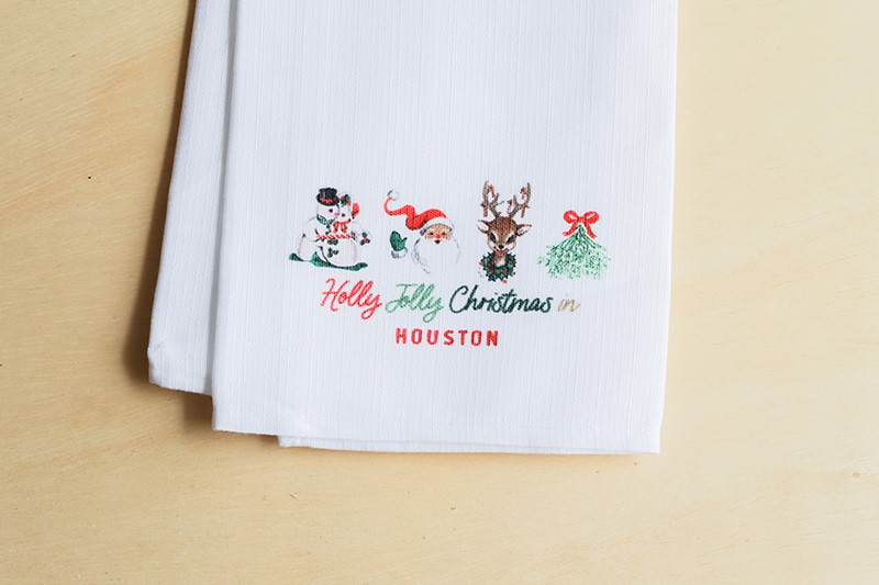 Holly Jolly Christmas in Hometown Tea Towel CHR0206TT