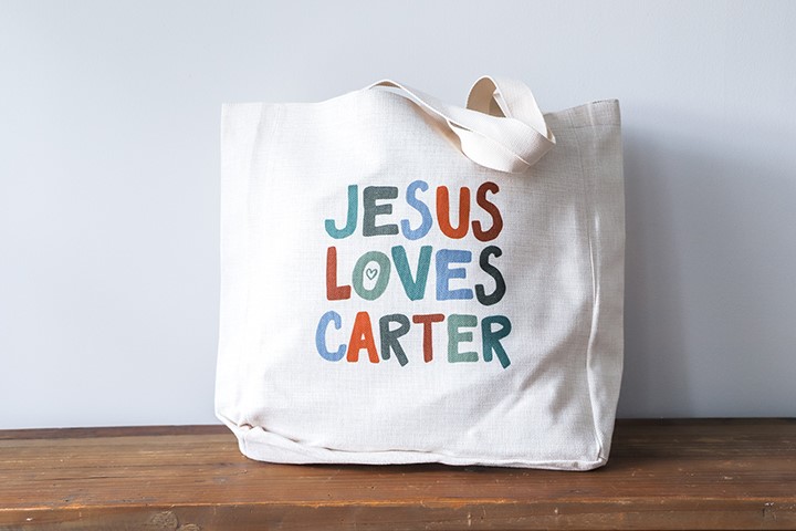 Jesus Loves Me Boy Name Tote CHI0167BAG