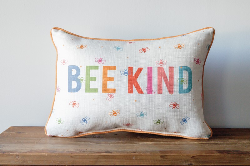 Bee Kind Bee Pattern Pillow TXT0928