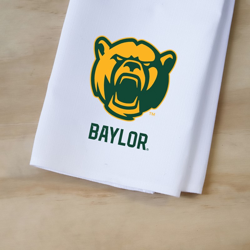 Baylor Bear and Word Mark Logo Tea Towel BU0002TT