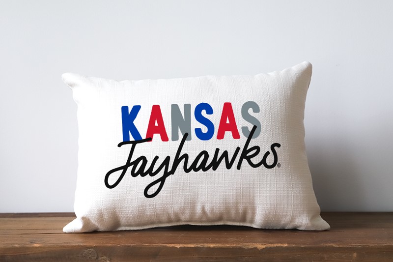 Kansas Collegiate Tones Pillow KU0004