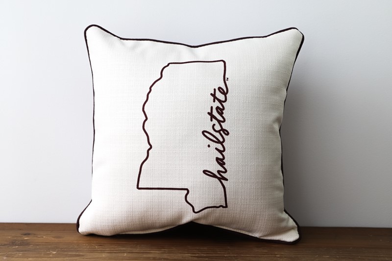 Hail State MS Outline Pillow MSU0119