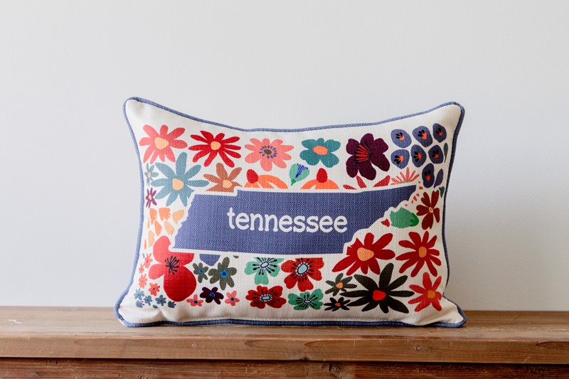 Fall Floral Cut Out State Pillow STE0763