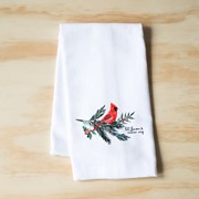 Cardinal on Branch Tea Towel CHR0104TT View 2