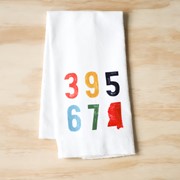 Multicolor Zip Code Square Tea Towel STE0152TT View 2