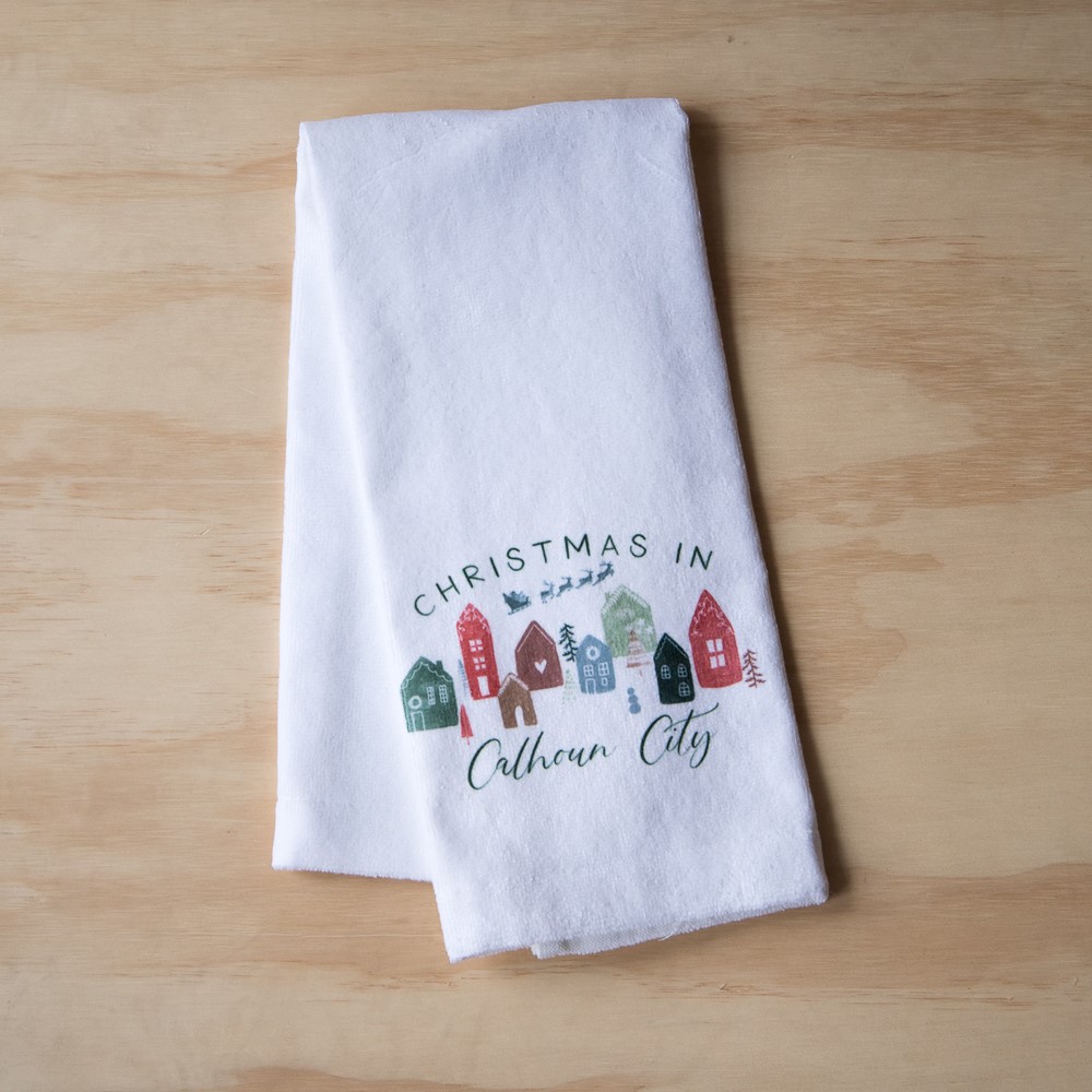 Holiday Personalized Bathroom Hand Towels -Cotton- Embroidered