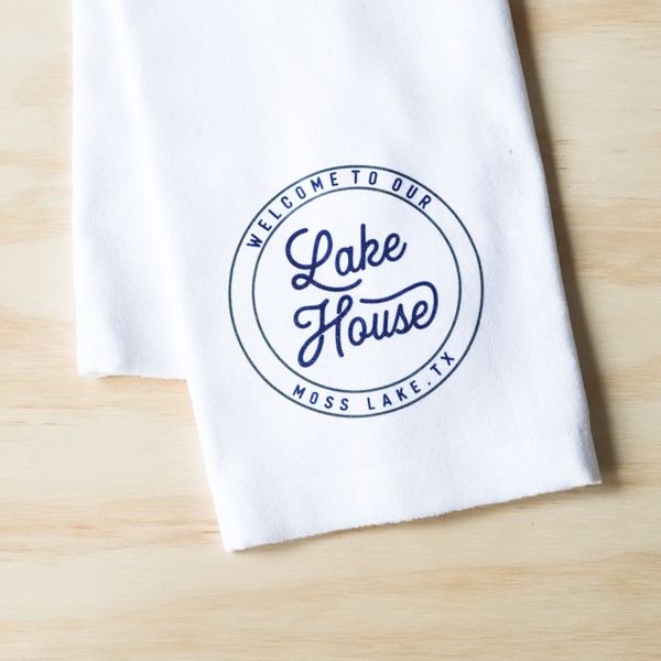 Welcome to Our Lake House Seal Tea Towel TXT0637TT