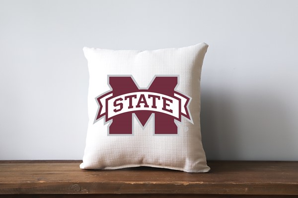 Maroon M-State Logo Pillow MSU0107