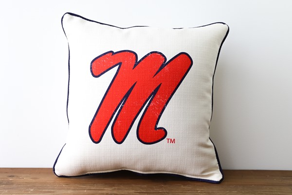 Vintage M Ole Miss Pillow UM0109