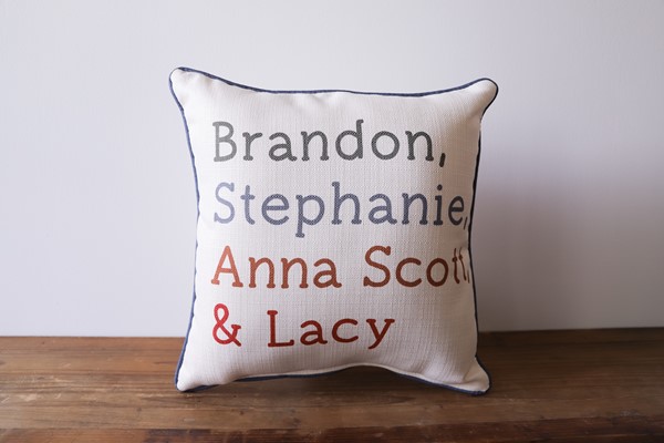 Family Names With & Pillow Grandchildren Names 