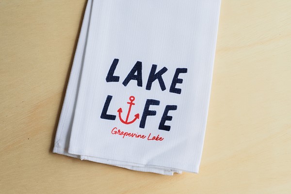 Personalized Lake House Established Dish Towel | Little Birdie