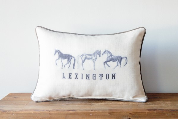 Neutral Horse Hometown Pillow STE0804